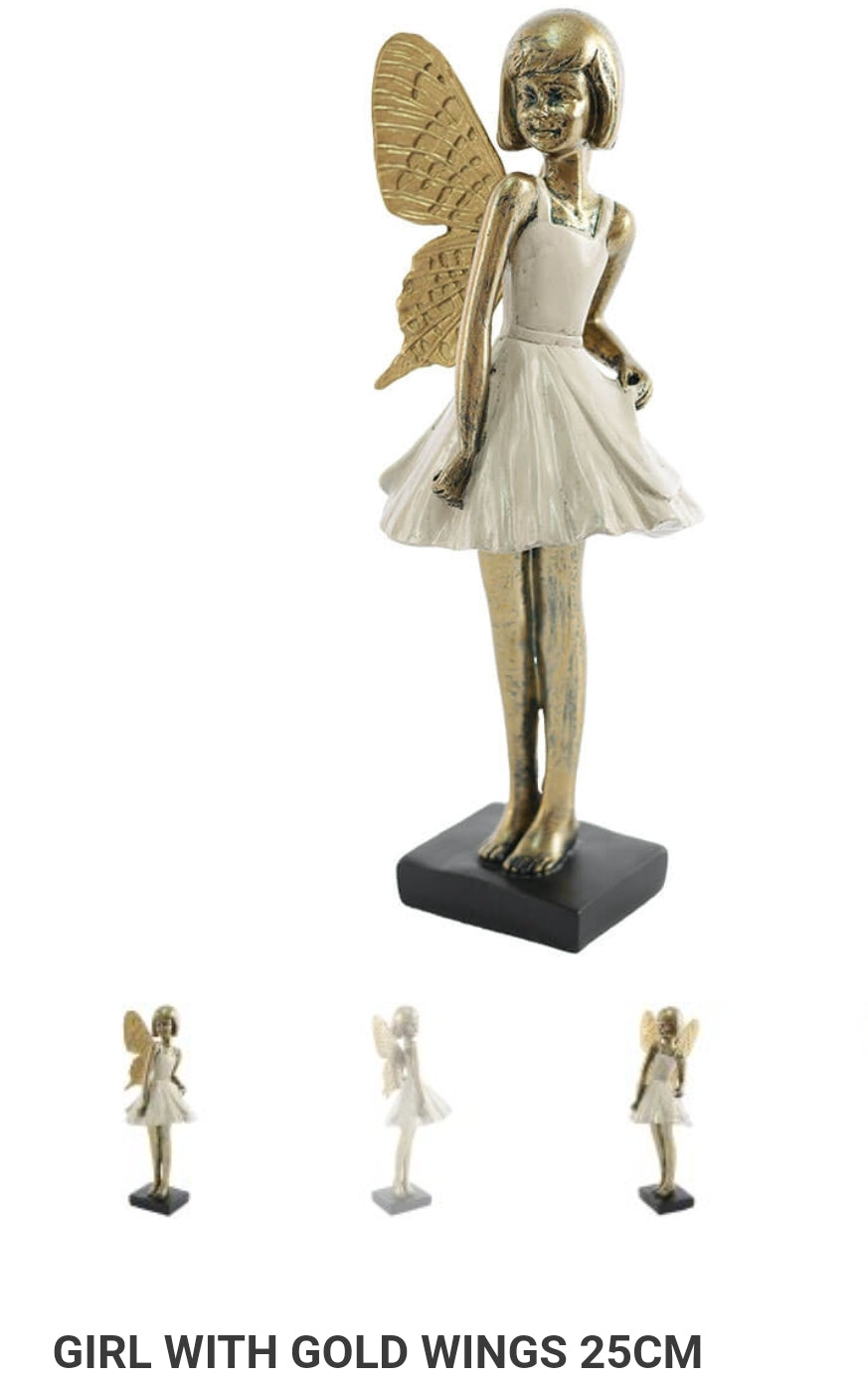 DELIGATE GIRL ORNAMENT WITH GOLDEN WINGS