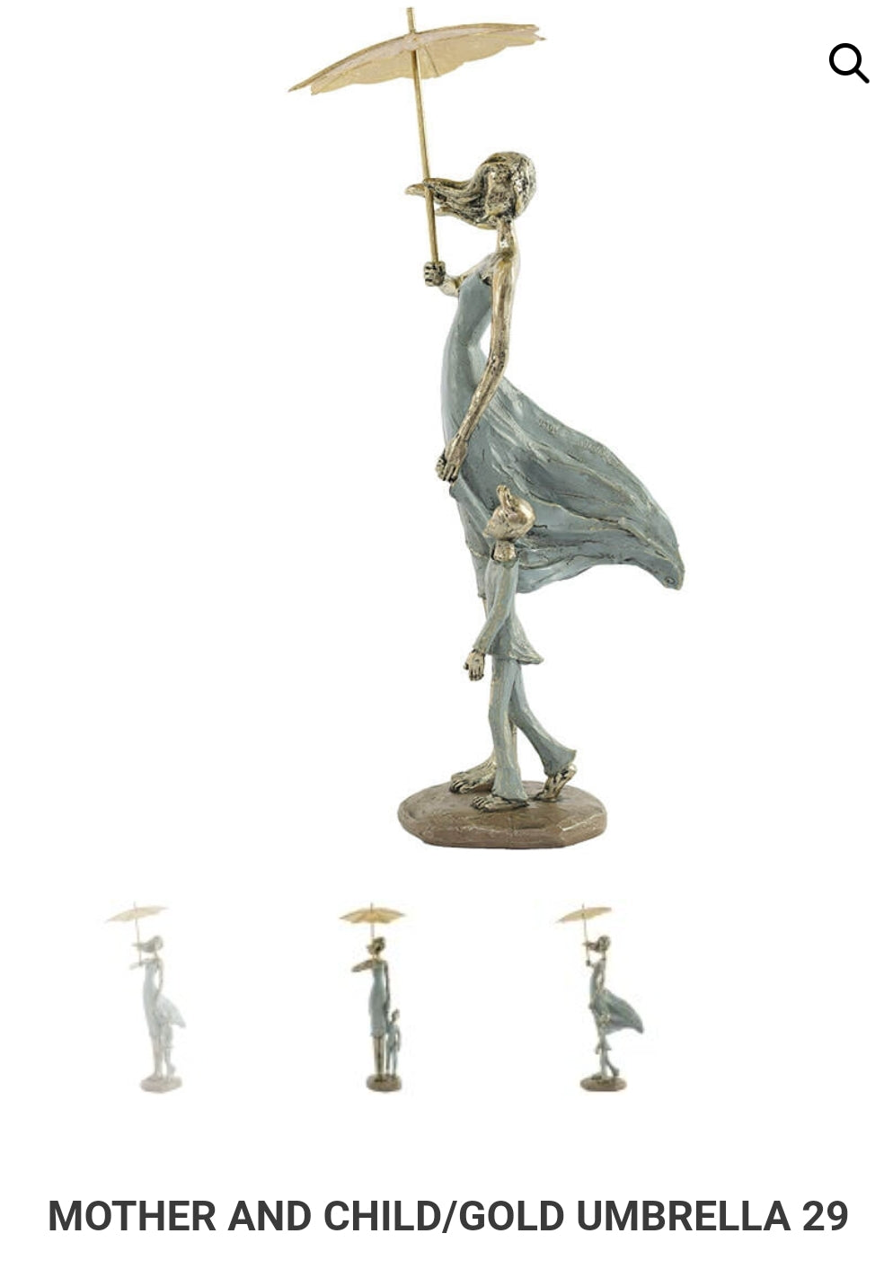 MOTHER & CHILD ORNAMENT WITH GOLDEN UMBRELLA