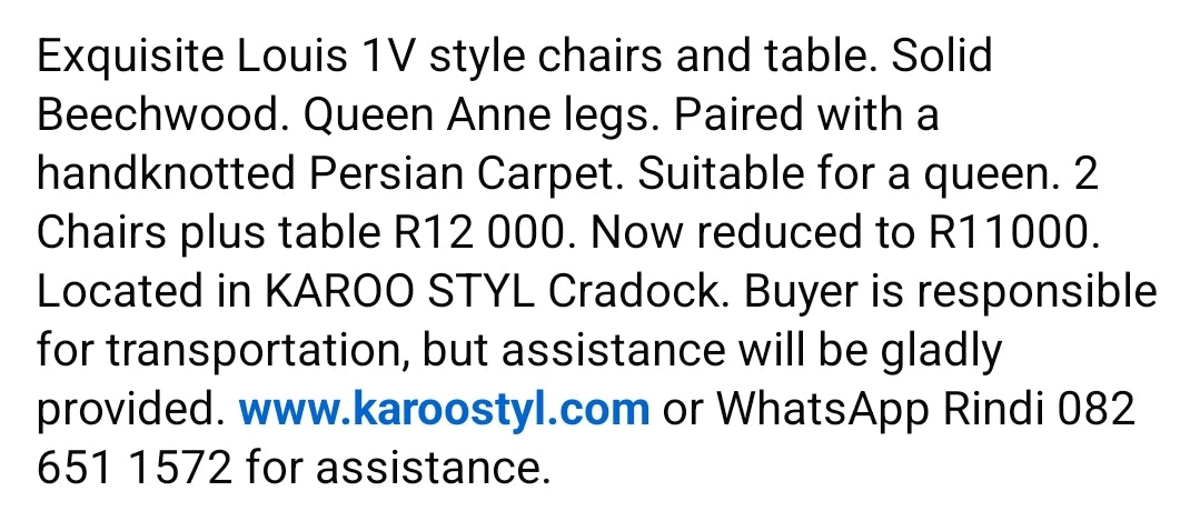 CHAIRS & TABLE