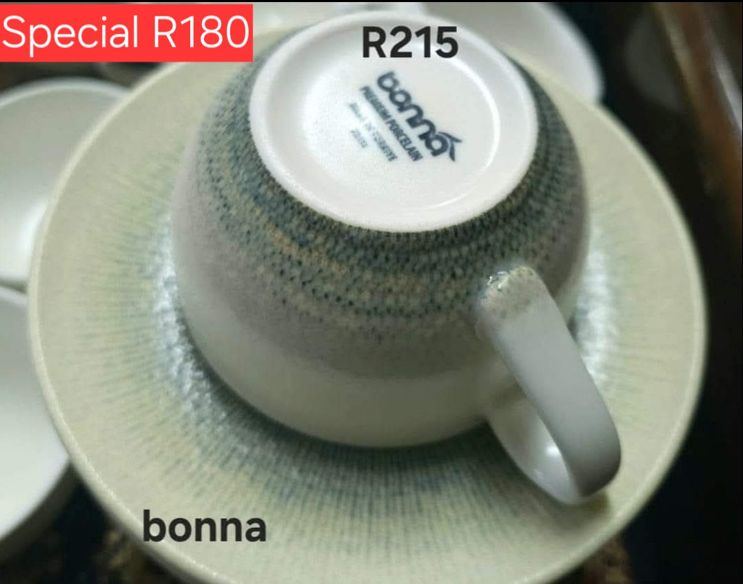 BONNA CUPS & SAUCERS
