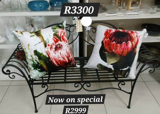 Elegant steel two seater bench