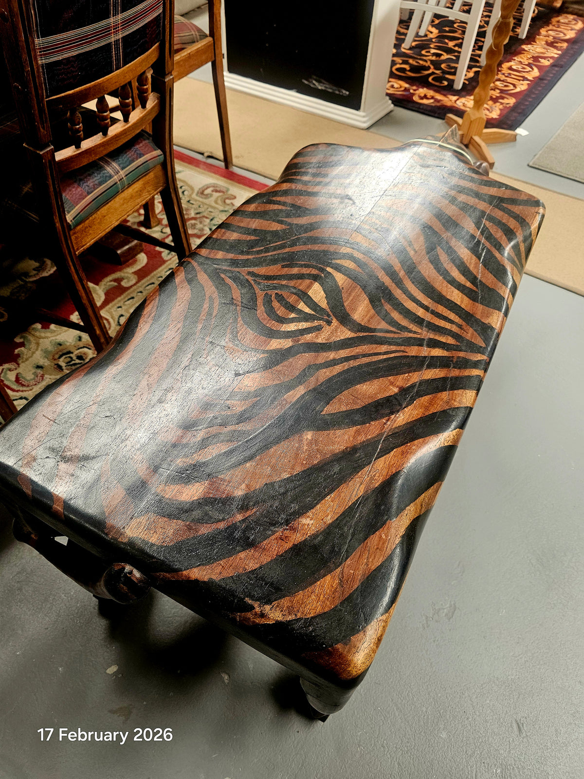 Zebra solid wood designer coffee table