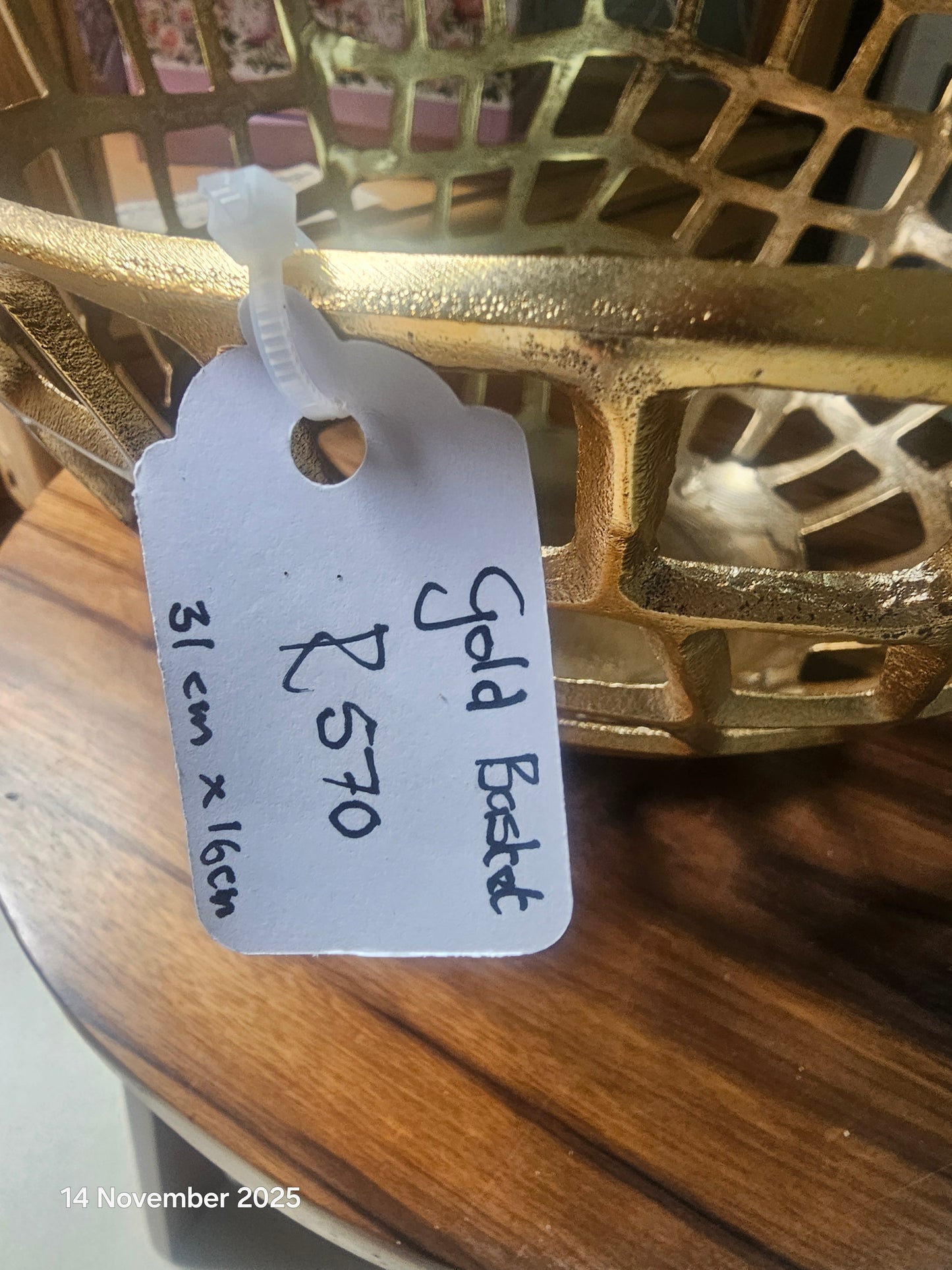 Gold metal basket