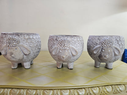 CEMENT SHEEP POT