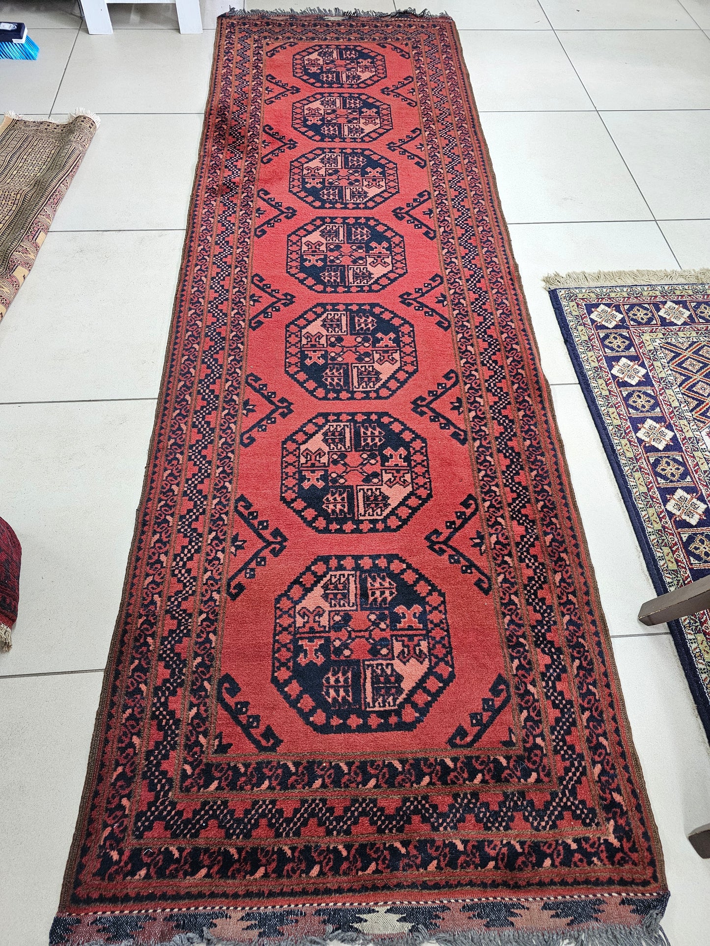 HANDKNOTTED AFGHAN RUNNER