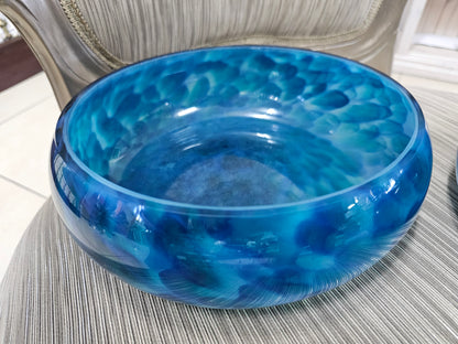 Blue glass bowl