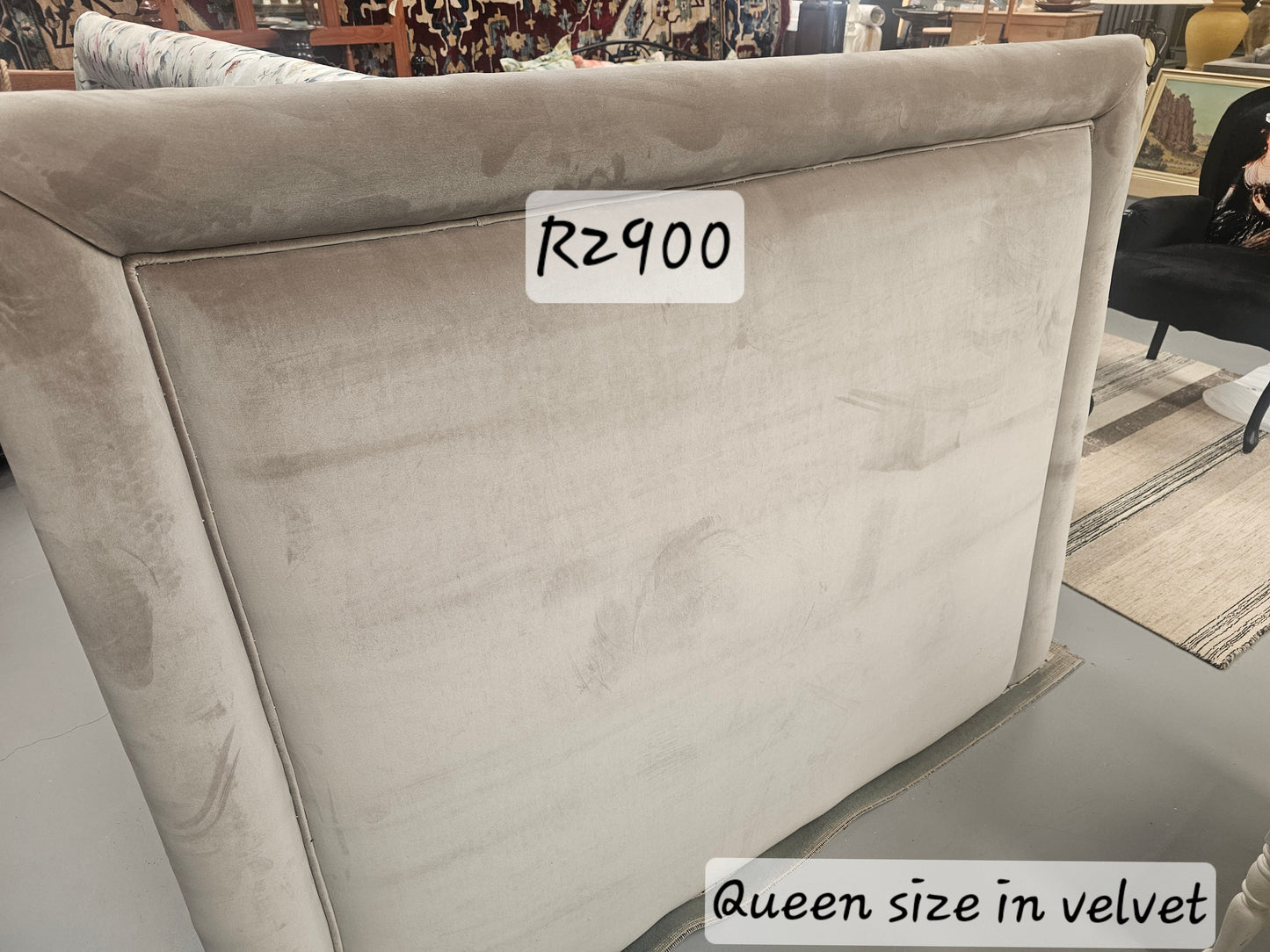 Queen Size headboard in velvet