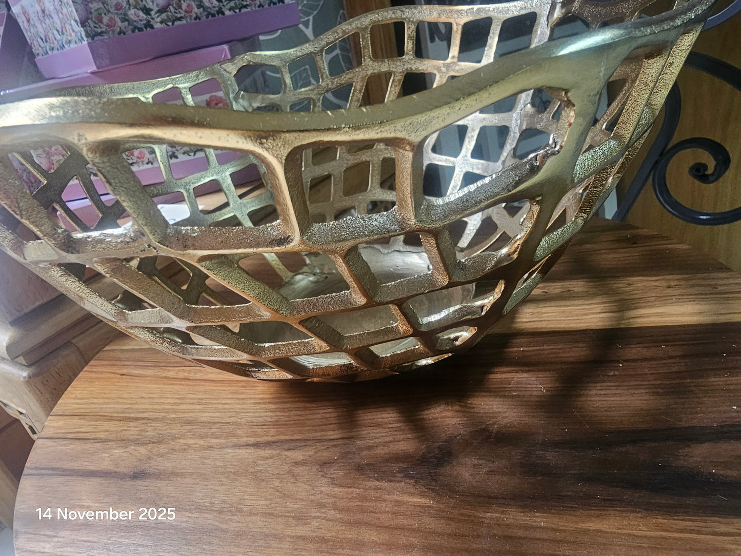 Gold metal basket