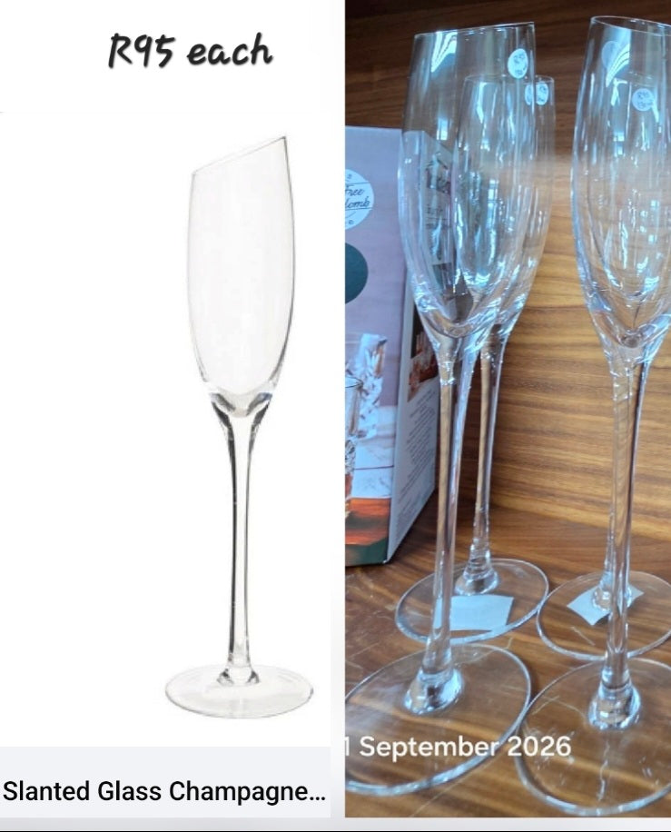Slanted Champagne glasses
