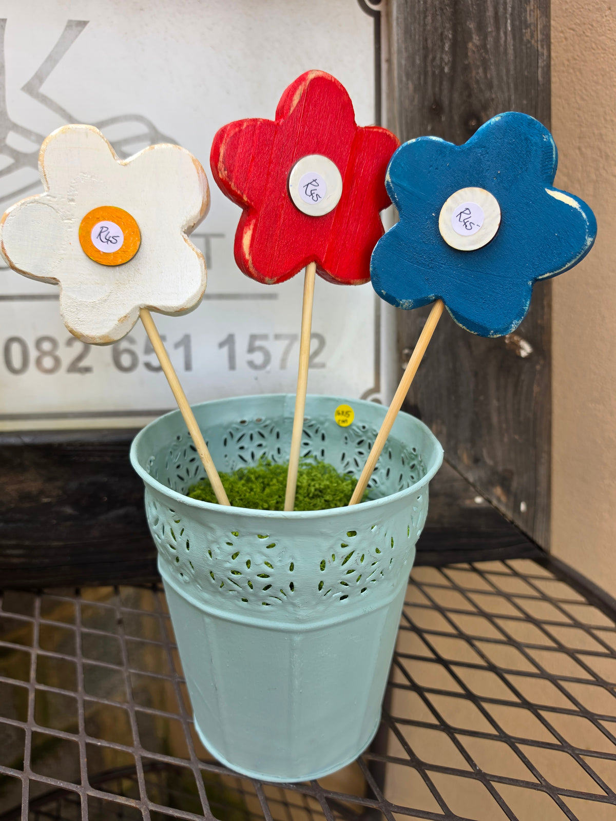 Wooden Flowers in a pot