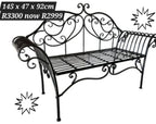 Elegant steel two seater bench