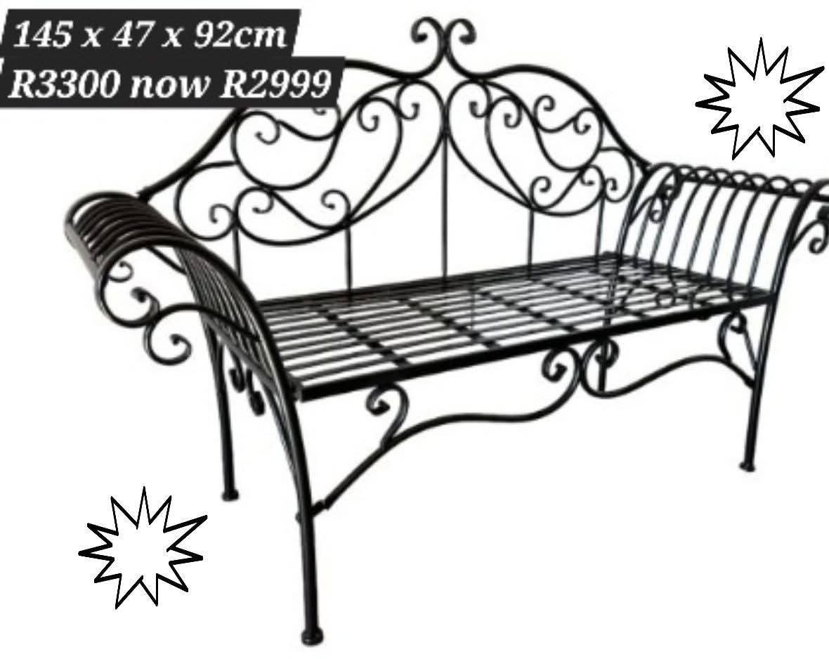 Elegant steel two seater bench