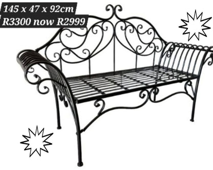 Elegant steel two seater bench