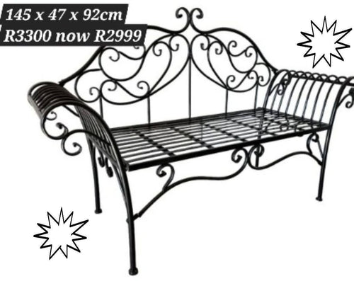 Elegant steel two seater bench