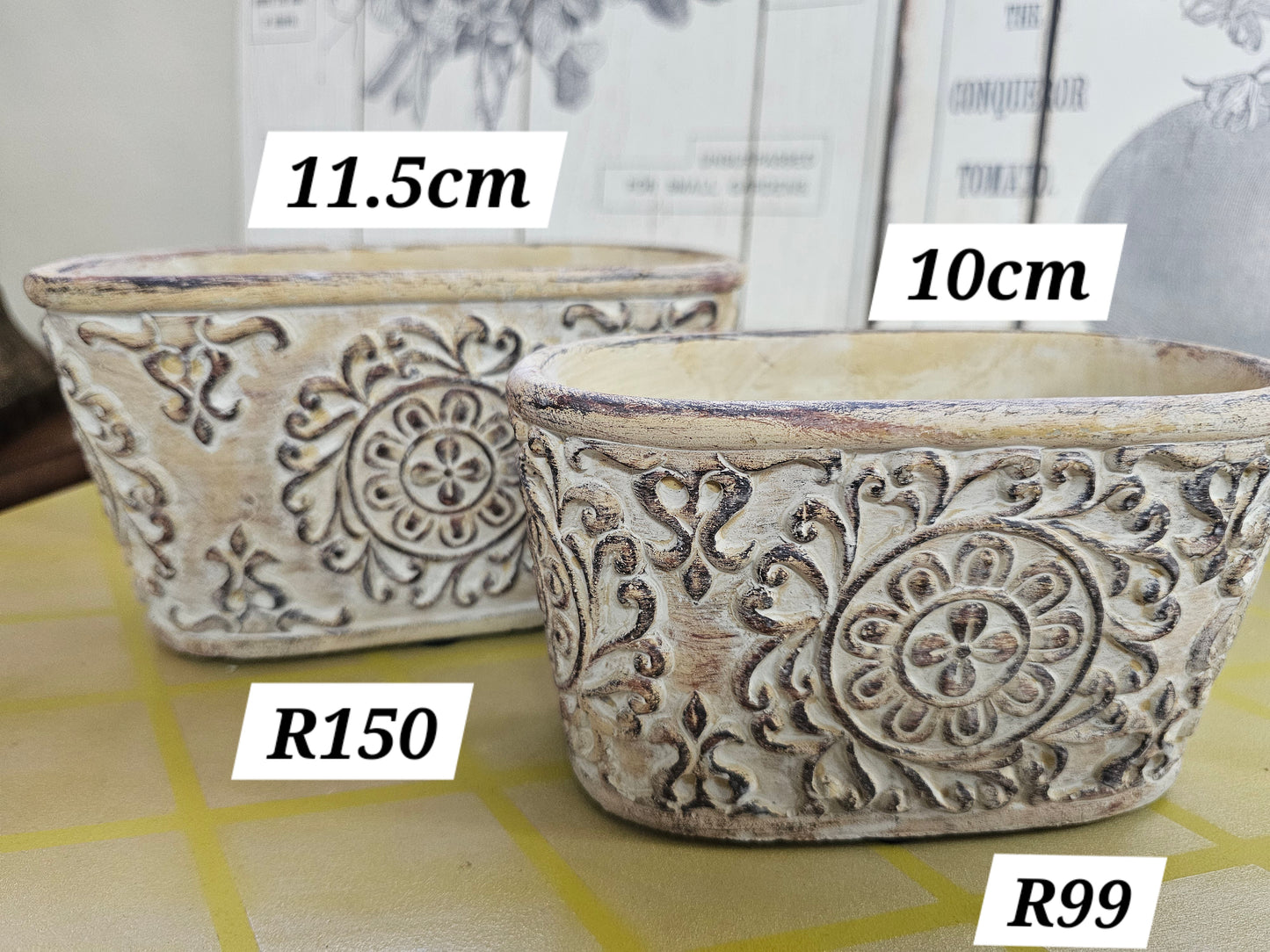 CEMENT OVAL POT