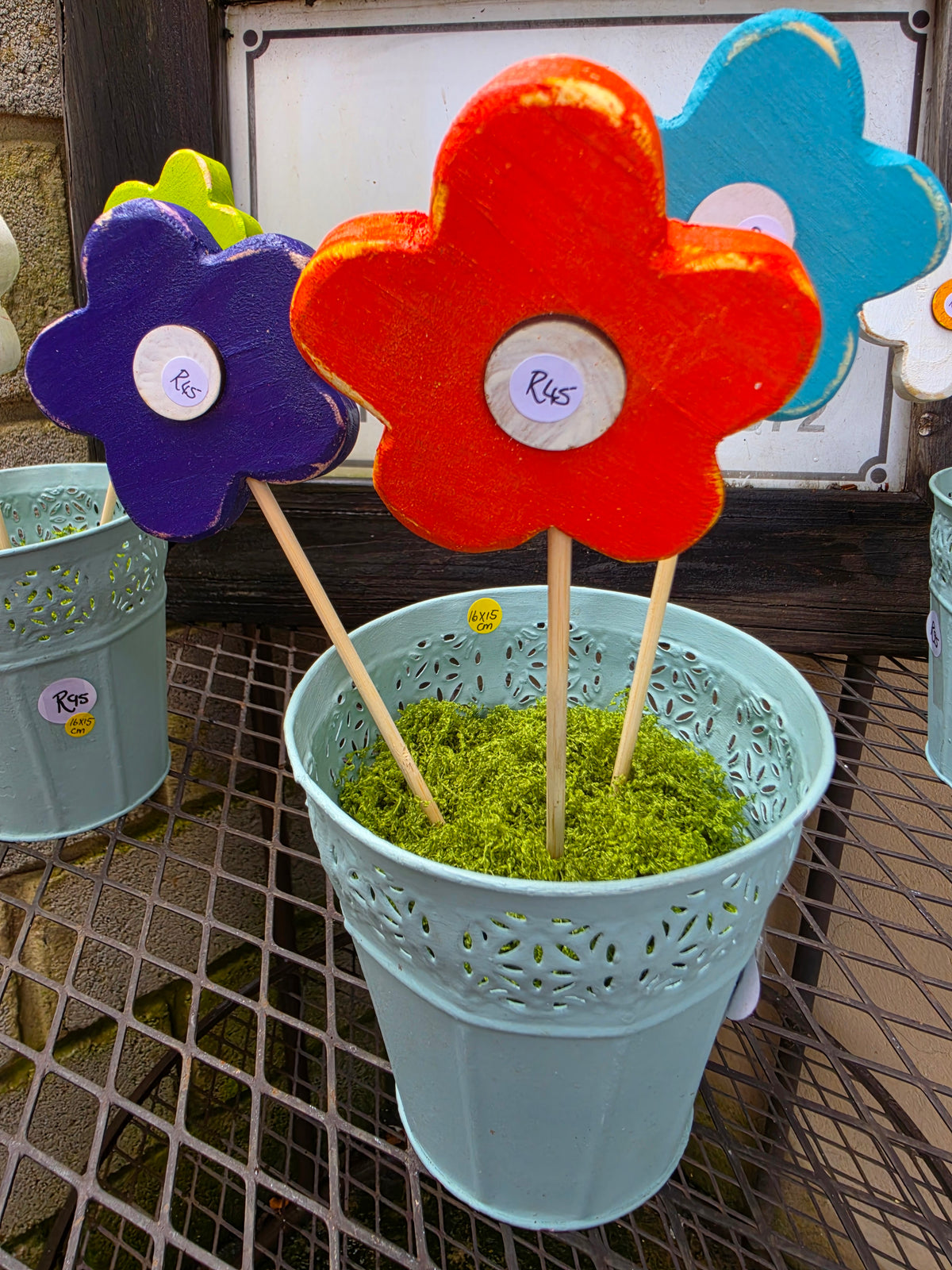 Wooden Flowers in a pot